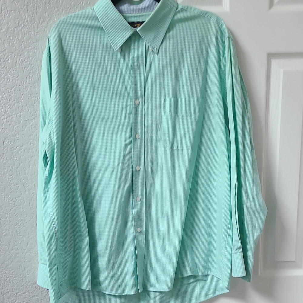 Club Room Men's Mint Green Button-Down Dress Shirt